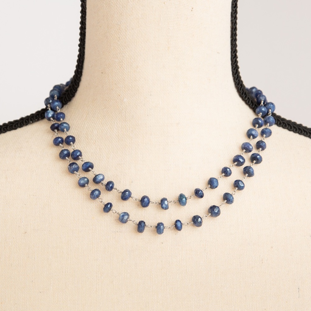 Rarities by Carol Brodie beaded moonstone gemstone Necklace 34”